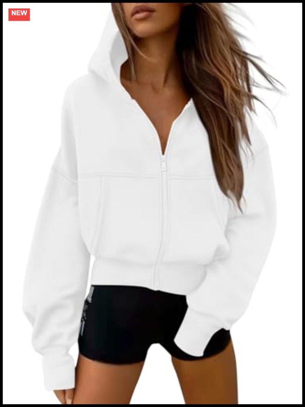PRETTYGARDEN Zip Up Hoodie Womens Fleece Cropped Sweatshirt Jacket